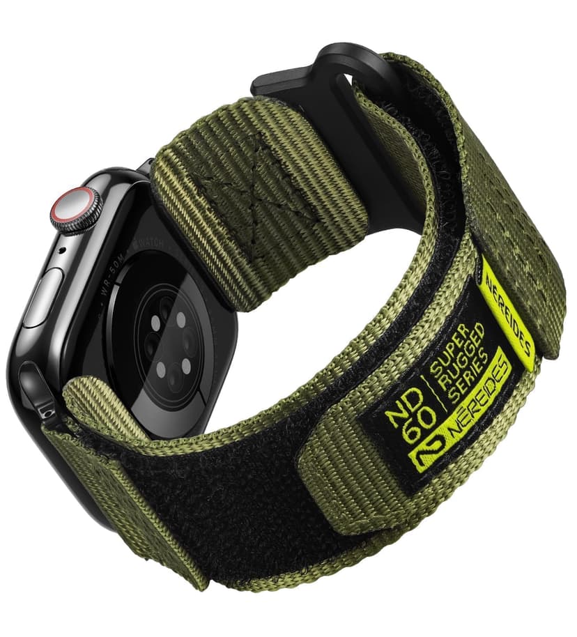 Nereides Compatible with Apple Watch Series 11 Band Series 10/9/8/7/6/5/4/SE/SE2/SE3/Ultra 3/2/1, Nylon Sports Strap with Woven Design for 49mm/46mm/45mm/44mm (L, Army Green)