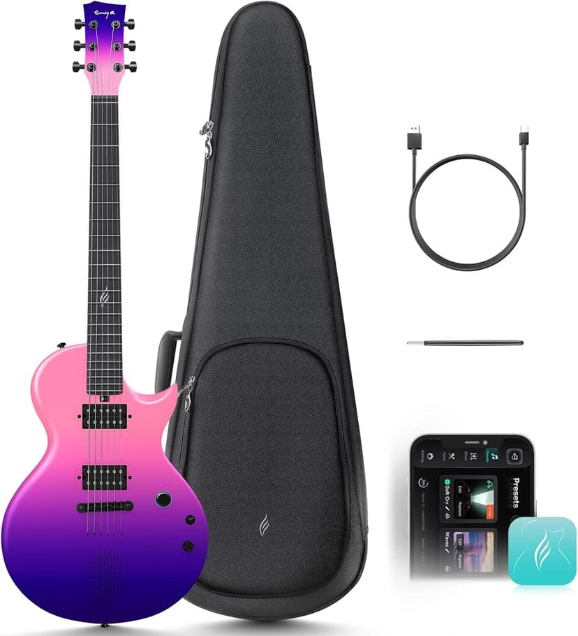 Enya Electric Guitar Nova Go Sonic Smart Electric Carbon Fiber Guitarra with 10W Wireless Speaker, Onboard Presets, All-in-One Portable Rig for Street Performers & Home Studios