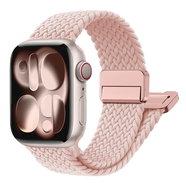 Magnetic Braided Stretchy Loop - Compatible with Apple Watch Band 42mm 46mm 40mm 41mm 44mm 45mm 38mm Ultra/2 49mm Women Men,Elastic Woven Fabric Nylon Strap for iWatch Ultra Series 10 9 8 7 6 5 4 3 SE