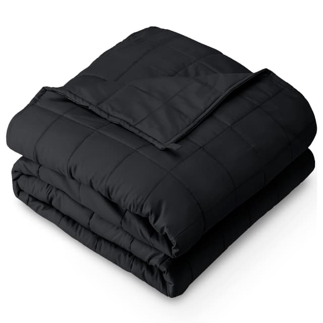 Bare Home Weighted Blanket Queen Size 17lbs (60" x 80") for Adults - All-Natural 100% Cotton - Premium Heavy Blanket Nontoxic Glass Beads (Black, 60"x80")