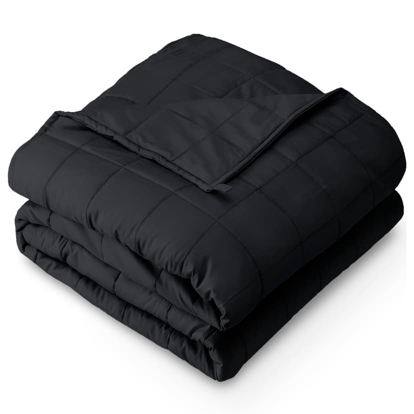 Bare Home Weighted Blanket Queen Size 17lbs (60" x 80") for Adults - All-Natural 100% Cotton - Premium Heavy Blanket Nontoxic Glass Beads (Black, 60"x80")
