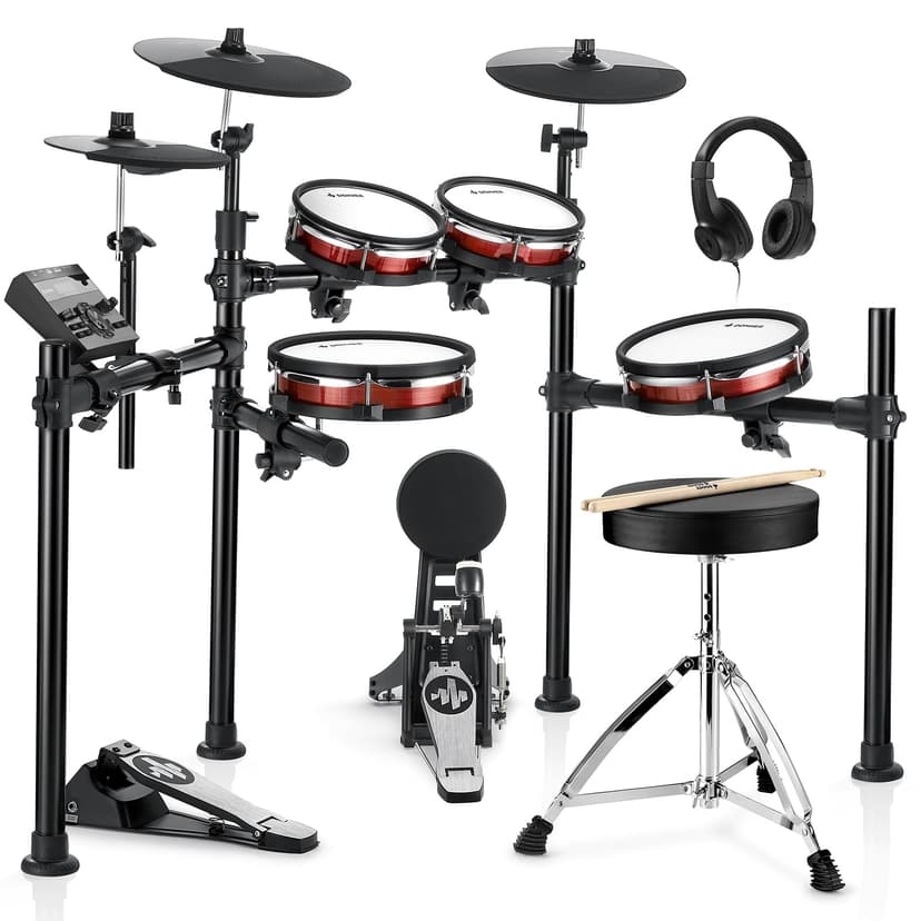 Donner DED-200 MAX Electronic Drum Set with Industry Standard Mesh Heads, 10'' Snare, 8“ Tom, 10'' Tom, 12'' Crash, 450+ Authentic Sounds for Optimal Performance and Feel NEW