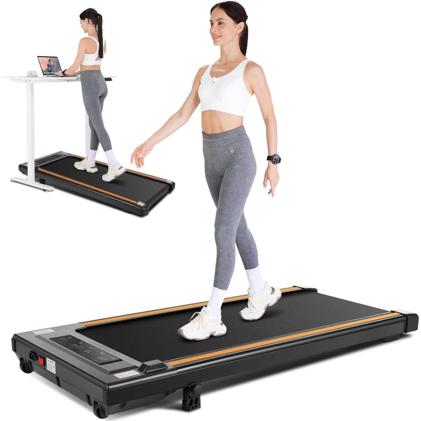 Pink Walking Pad Small Treadmill with Incline - Under Desk Treadmill with Vibration Plate, 2.5HP Compact Portable Treadmills for Home Small Spaces, Office, Remote Control & LED Display