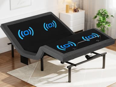 Pipishell Queen Adjustable Bed Frame with Massage, Electric Bed Base with Head & Foot Incline, USB-A & USB-C Ports, LED Under-Bed Lighting, 4 Leg Height Options, and Easy 3-Step Assembly