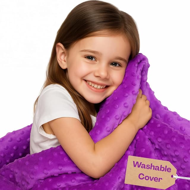 hazli Super-Soft Kids Weighted Blanket 7 Pounds - Easy to Clean, Washable Minky Cover - 41x60 Inches Child Heavy Blanket for Girls and Boys Small
