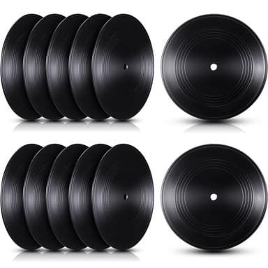 Qunclay 48 Pieces Blank Vinyl Records 7 Inch Black Vinyl Fake Albums Record for Room Wall Aesthetic Decoration Independent Aesthetics Room Decor DIY Projects