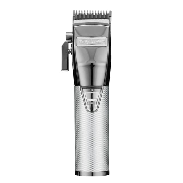 BaBylissPRO SILVERX+ Professional Barber Cord/Cordless Hair Clippers for Men, All Metal, Lithium Battery with 3-Hour Runtime, Silver
