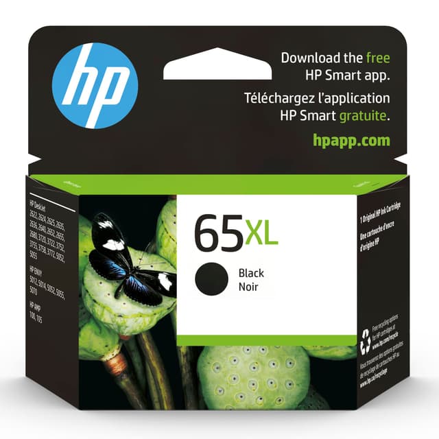 HP 65XL Black High-Yield Ink Cartridge | Works with AMP 100, DeskJet 2600, 3700; Envy 5000 | Eligible for Instant Ink | N9K04AN