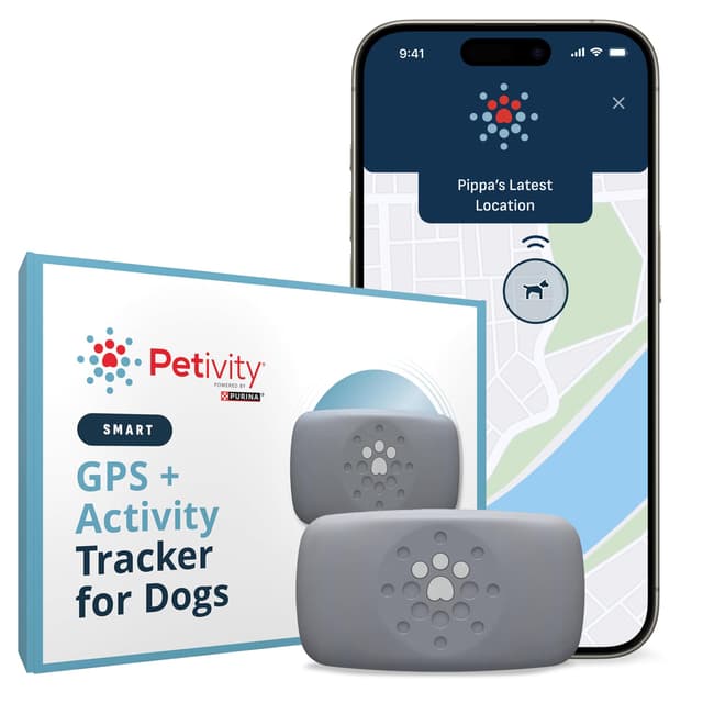 Petivity Smart GPS and Activity Pet Tracker for Dogs Powered by Purina, Waterproof Real Time Tracking GPS Dog Collar, Downloadable App, Subscription Required