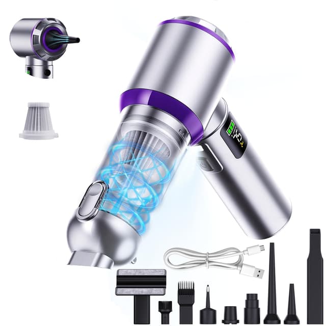 Olubfdh Car Vacuum Portable Cordless, 22000PA High Power Handheld Vacuum Cordless with Brushless Motor & LED Light, Small Vacuum for Car, Home, Pet, Office