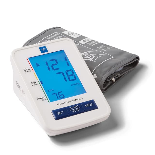 Medline digital Blood Pressure Monitor, Adult Upper Arm Cuff, Digital LCD Display, Stores Up To 90 Readings, Batteries includedes