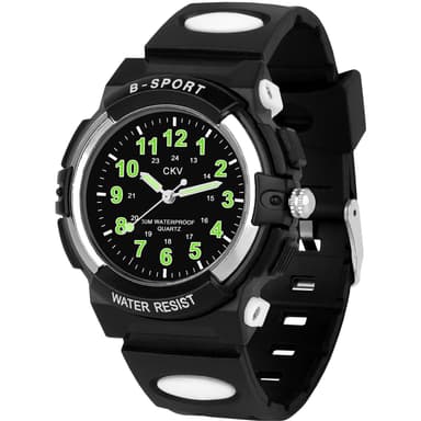 CKV Kids Watch for Boys Girls Ages 5-12, Waterproof Time Teacher Easy to Read Analog Sport Outdoor Children Watches with Soft Band for Kids