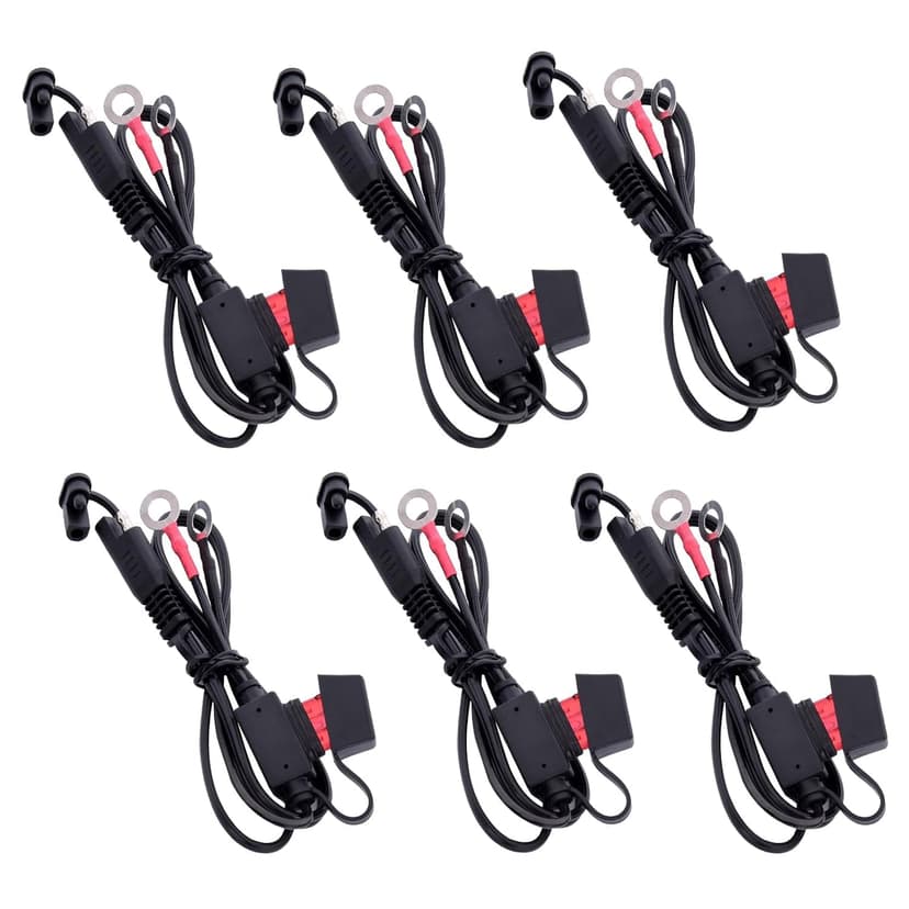TOPDC 22" 10A Fused Ring Terminal 6 PCS Harness Quick Connect Extention Cord for Battery Charger/Maintainer
