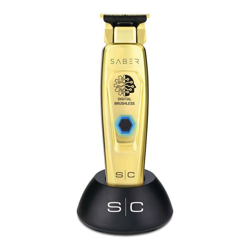 Stylecraft Saber Professional Full Metal Body Digital Brushless Motor Cordless Hair Trimmer (Gold)