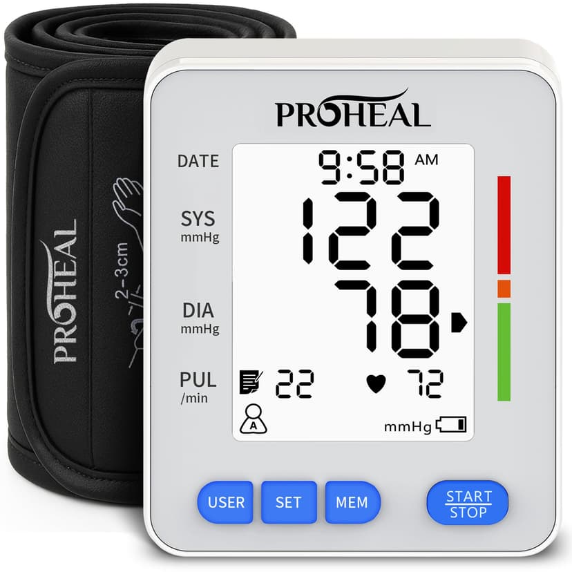 Blood Pressure Monitor for Home Use with Large Upper Arm Cuff - Automatic Talking Pulse and BP Machine with 240 Memory Recalls for 3 Users - Carrying Bag and Batteries Included, Backlit Digital LCD