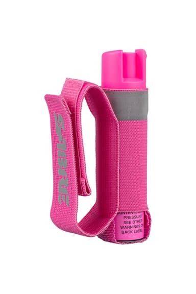 SABRE Runner Pepper Gel, Police Strength OC Spray, Adjustable 360° Reflective Hand Strap for Easy Carry & Access, 0.67 fl oz, 4X Longer Spray Time - Up to 13 Seconds, HPLC Tested, Reduced Blowback