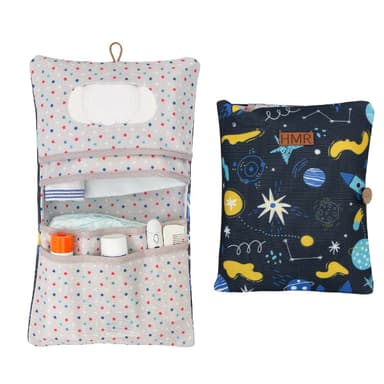 HAMUR Baby Diaper Bag Organizer – Travel-Friendly, Compact & Foldable | Stroller Pouch for Newborn Essentials – Must-Have for Boys & Girls (Space)
