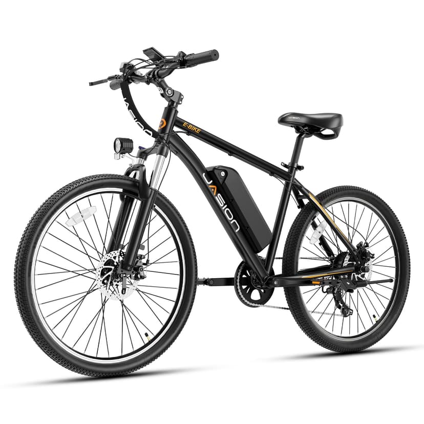 Jasion EB5 Electric Bike for Adults with Peak 500W Brushless Motor, 40Miles 20MPH Commuting Electric Mountain Bike with 360Wh Removable Battery, 7-Speed, 26" Tires and Front Fork Suspension