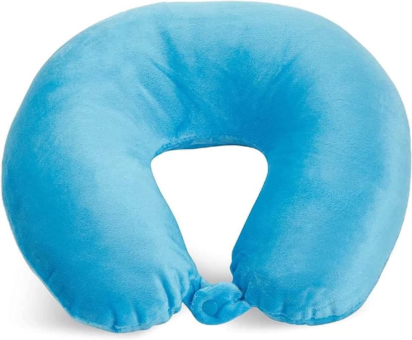 Wolf Essentials Adult Cozy Soft Microfiber Neck Pillow for Travel – Compact, Machine Washable - Perfect for Airplane, Car, or Home Use - Filled and Finished in The USA – Turquoise