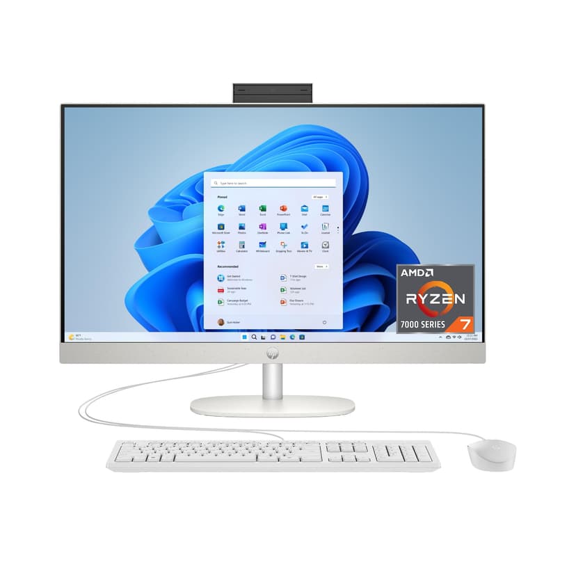 HP 27 inch All-in-One Desktop PC, FHD Display, AMD Ryzen 7 7730U, 32 GB RAM, 1 TB SSD, AMD Radeon Graphics, Windows 11 Home, 27-cr0012 (2024)