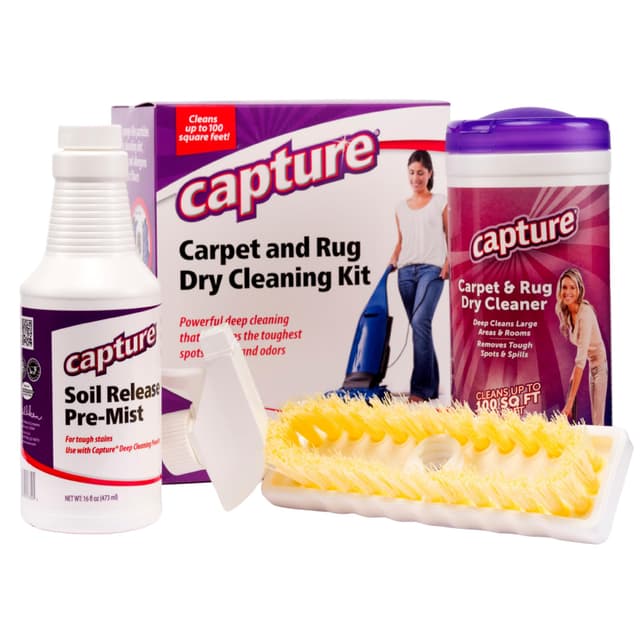 Capture Carpet Total Care Kit 100 - Home Couch and Upholstery, Car Rug, Dogs & Cats Pet Carpet Cleaner Solution - Strength Odor Eliminator, Stains Spot Remover, Non Liquid & No Harsh Chemical
