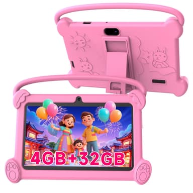 ICONLINK Kids Tablet 7 inch 3-9 for Kids,32GB ROM Toddler with Shockproof Case,Kids Android Software Installed Netflix,YoutTube, aiwawa Apps Parent Controls,Dual Camra, WiFi,FM, GPS (Pink)