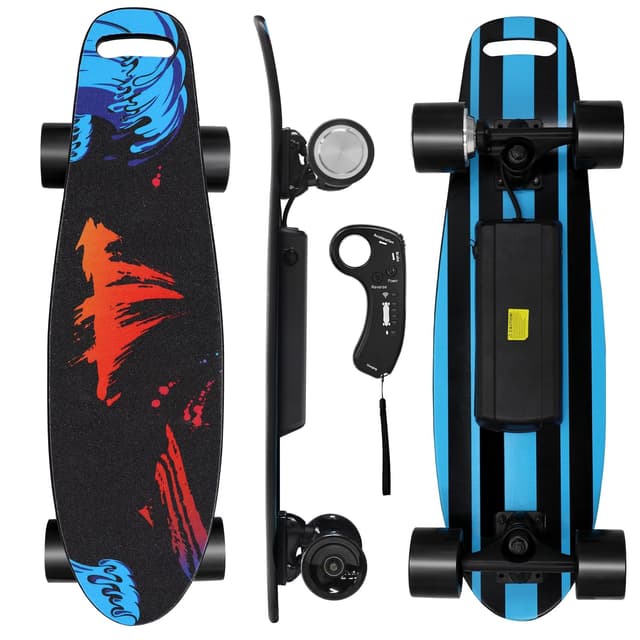 EBOSSOM Electric Skateboard with 350W Motor, 27" Eboard with Remote Control, 4 Modes Max 10Mph, 8 Layers Deck, Electric Skateboards for Beginners and Teens, ES6 SE