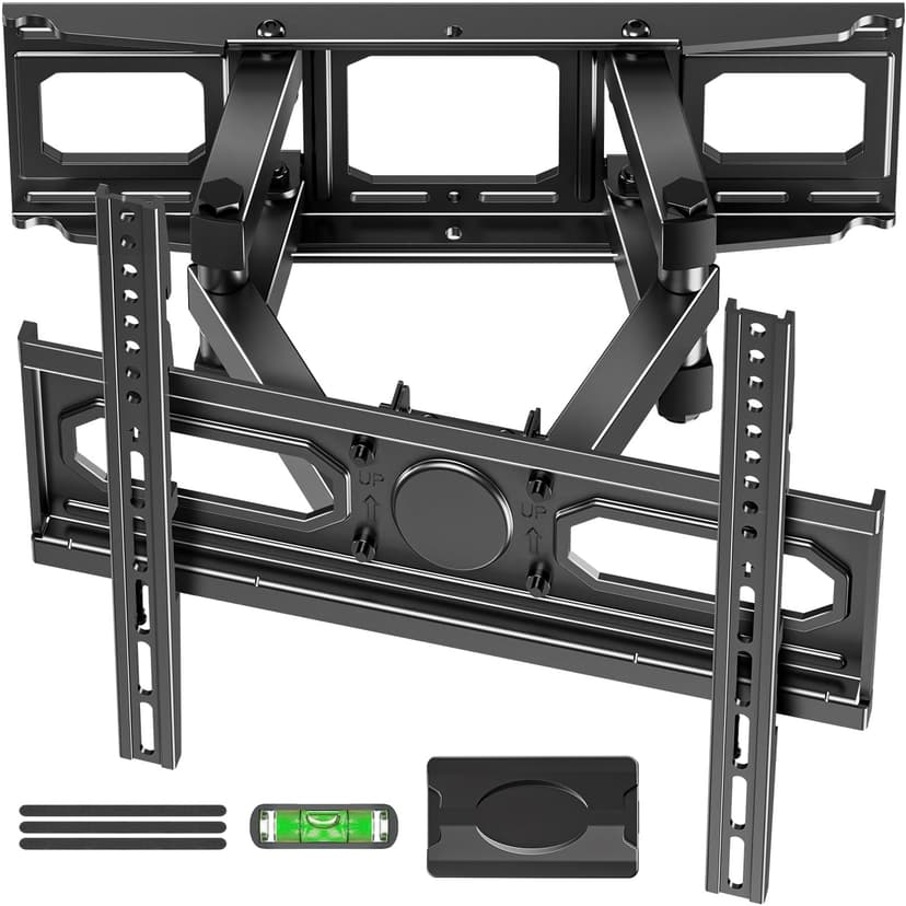 EconoMe TV Wall Mount for Most 26-65 inch tvs, Full Motion TV Mount Swivel and Tilt, Wall Mount Bracket Max VESA 400x400mm, Holds up to 99 lbs, Fits 12” 16" Wood Studs.