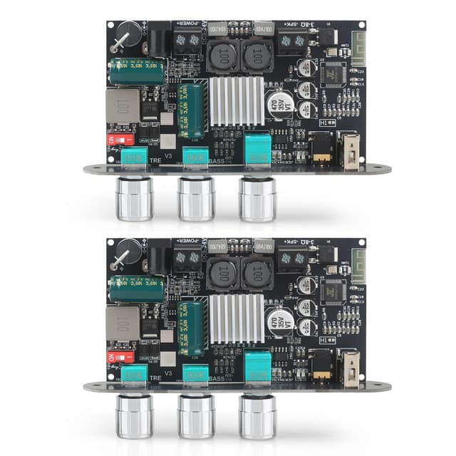 Wuzhi Audio 2PCS ZK-1001U Mono Amplifier Board with TWS, 100W Power Output, Vehicle Amplifier Wide Voltage Input 9-24V, Supports USB/AUX/Bluetooth
