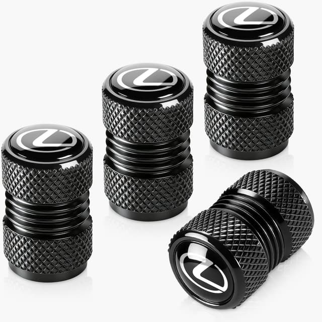 Tire Valve Stem Caps Compatible with Lexus ES350 GS350 GS300h GS450h is300 es350 ls460 rx350 NX300h Series Car Wheel Air caps Auto Valve Stem Caps Metal Accessories 4 Pack Black
