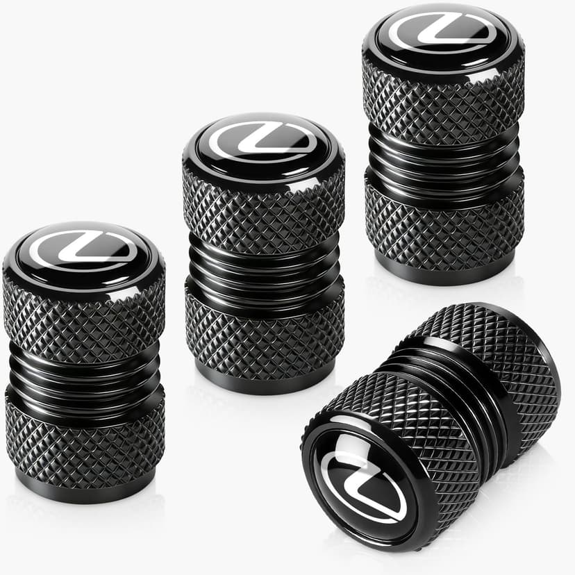 Tire Valve Stem Caps Compatible with Lexus ES350 GS350 GS300h GS450h is300 es350 ls460 rx350 NX300h Series Car Wheel Air caps Auto Valve Stem Caps Metal Accessories 4 Pack Black