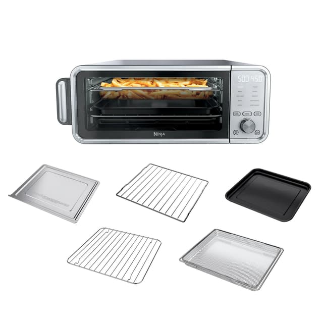 Ninja FT405CO 10-in-1 Digital Air Fry Oven with Extra Large Capacity, Flip Up and Away, Stainless Steel Body, and Temperature Control (Renewed)