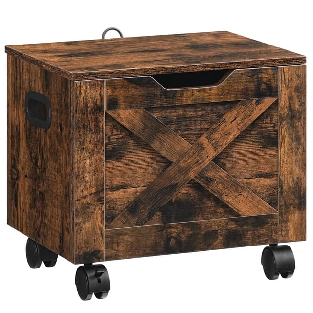 MAHANCRIS Rolling Filing Cabinet, Small File Cabinet Under Desk with Single Drawer, Hanging File Organizer for A4/Letter-Size Documents, Organizer Box, for Home Office, Rustic Brown FCRB4001