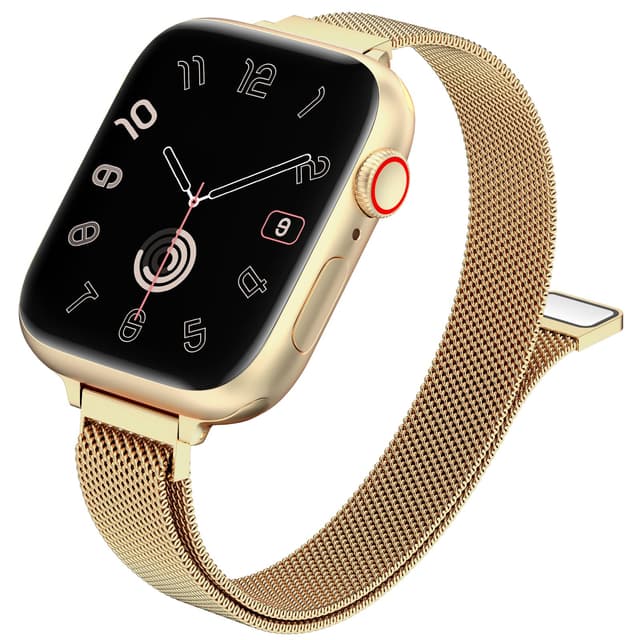 MARGE PLUS Slim Milanese Loop Compatible with Apple Watch Band for women 41mm 40mm 38mm 42mm 46mm 45mm 44mm, Stainless Steel Magnetic Mesh Strap work on iWatch Bands Series 11 10 9 8 7 6 5 4 3 & SE 3 2 1