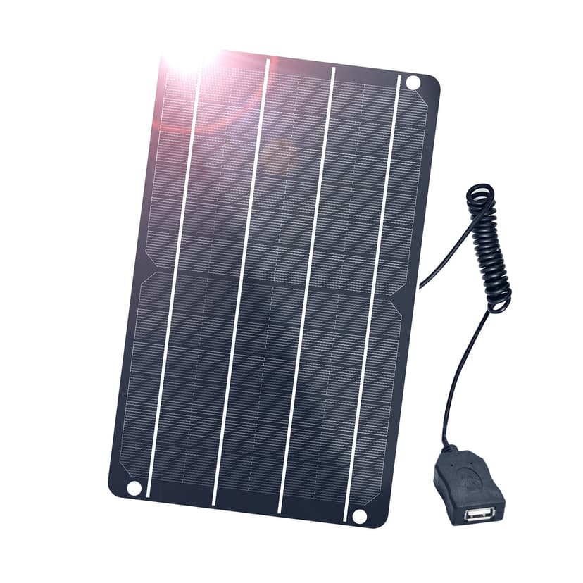 FlexSolar 6W Mini USB Solar Panel, IP67 Waterproof Monocrystalline Module DIY Kit with PET Material for Smart Phone, Small Fans, Monitor, Outdoor Security Camera