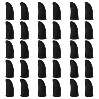 WLLHYF 30pcs Gamer Finger Sleeves Carbon Compression Support Thumb Gloves Touchscreen Finger Cover Anti Sweat Mobile Phone Tablet Gaming Stabilizer for All Touchscreen Devices (Black)