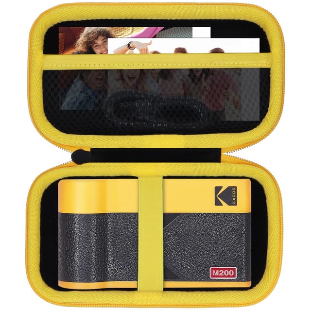 Lebakort Hard Case Compatible with KODAK Mini 2 ERA 4PASS Portable Photo Printer/KODAK Mini Shot 2 ERA 4PASS 2-in-1 Instant Camera and Photo Printer (Black + Yellow Case)