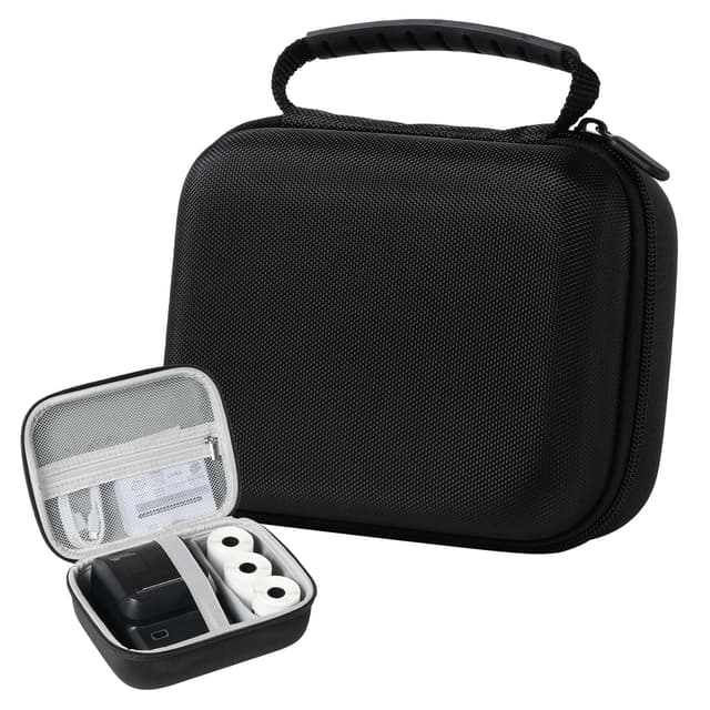 Ponek Case M100 Label Maker, Compatible with B21, T50M Pro, M110 Label Printers, for Labeler Makers & Labeling Tapes, Box with Mesh Pocket for Batteries Accessories (Case Only), Black