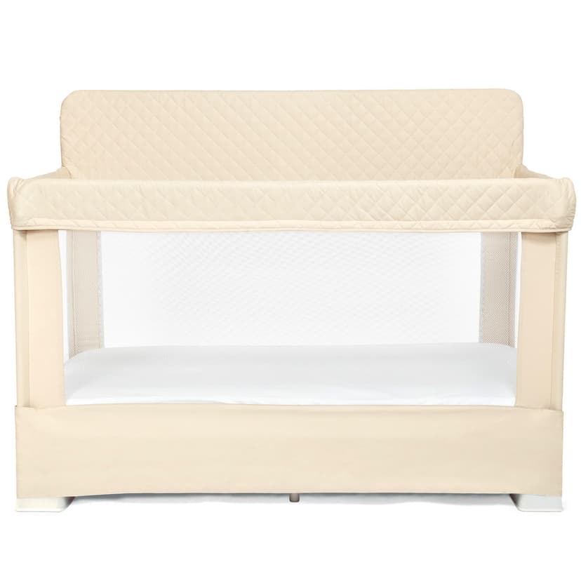 Baby Delight Lunaire Full Size Crib | Breathable Mesh Baby Crib | Tool-Free Assembly Baby Bed | 100% GOTS Certified Organic Cotton Fabric | Organic Oat