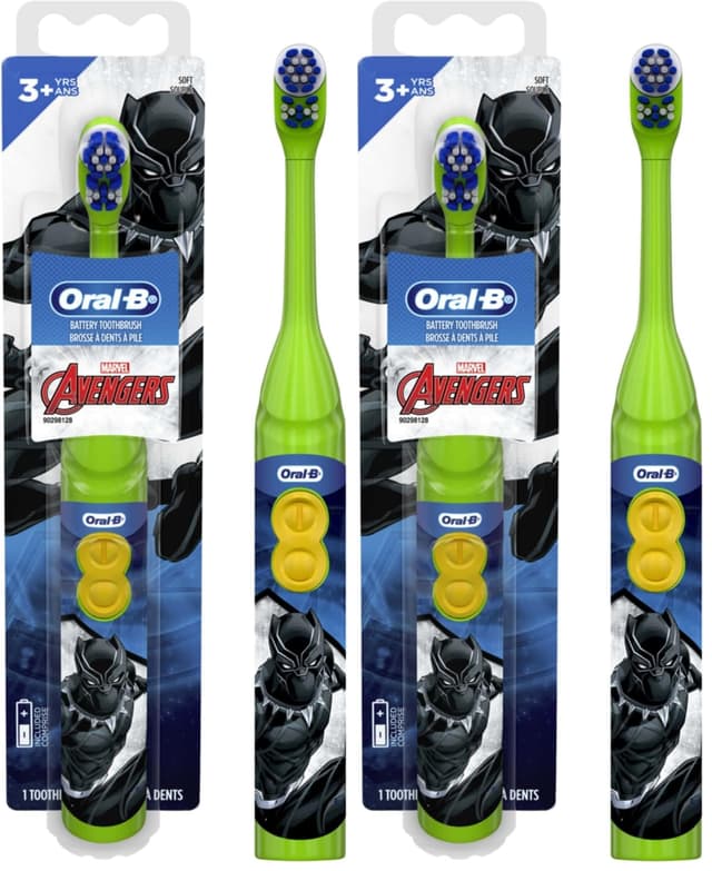 Oral-B Kid's Battery Toothbrush | Marvel's Avengers | Soft Bristles | For Ages 3+ | Pack of 2