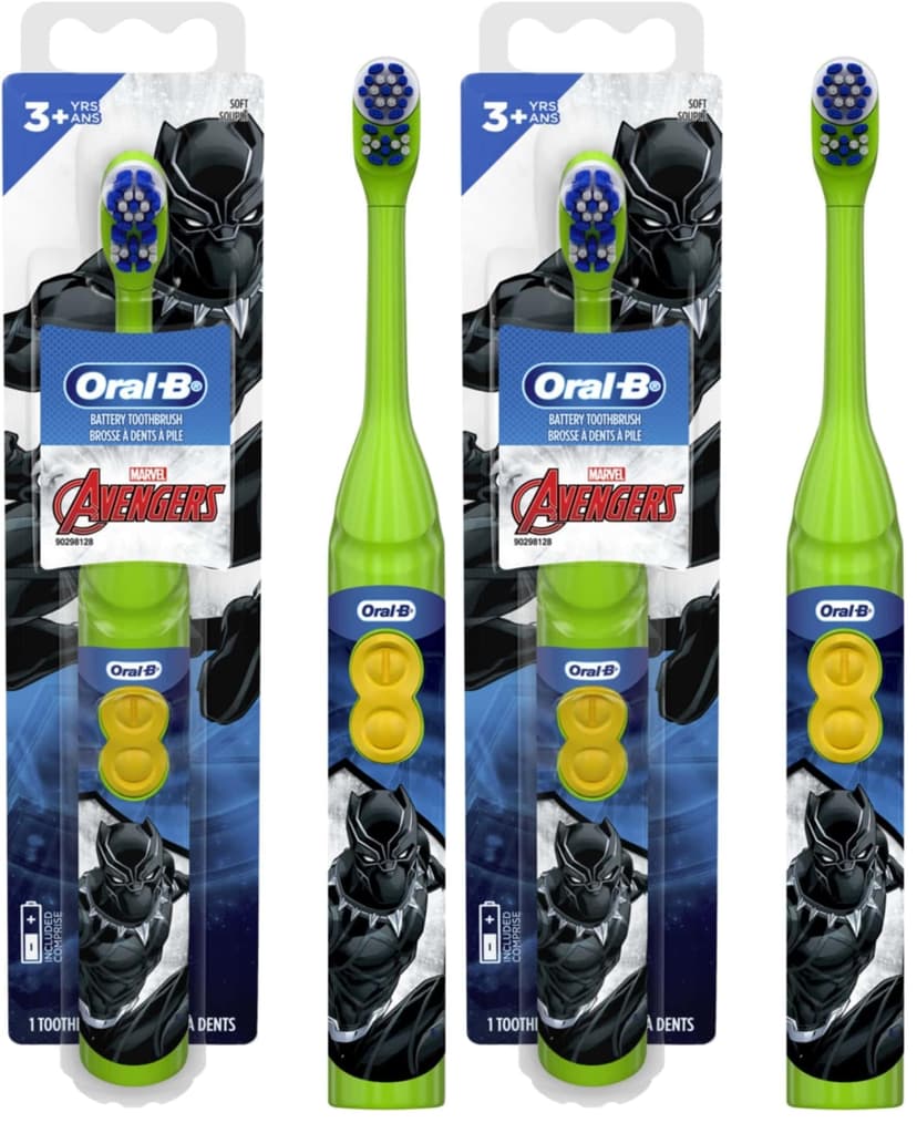 Oral-B Kid's Battery Toothbrush | Marvel's Avengers | Soft Bristles | For Ages 3+ | Pack of 2