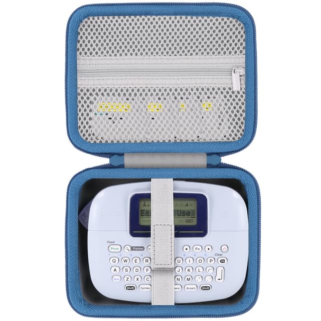 Baval Label Printer Case Compatible with Brother PT-M95 P-Touch Monochrome Label Maker and Label Tapes(Gray Case,Blue Zipper)