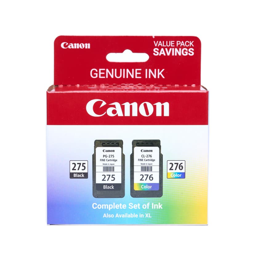 Canon PG-275 / CL-276 Genuine Ink Value Pack (2 Cartridges), Compatible with TS3520/3522/4722/3720/3722, TR4720