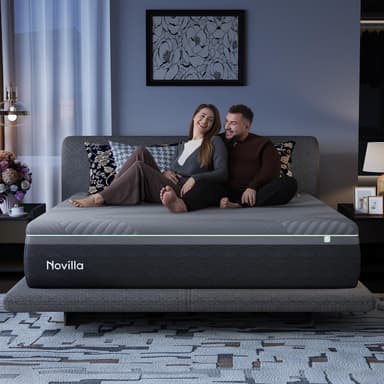 Novilla AiryFlow King Size Mattress 14 Inch, Gel Memory Foam Mattress King for Cool Night & Spinal Alignment, Pressure Relief & Motion Isolation, Green Tea-Infused, CertiPUR-US Certified, Medium Firm