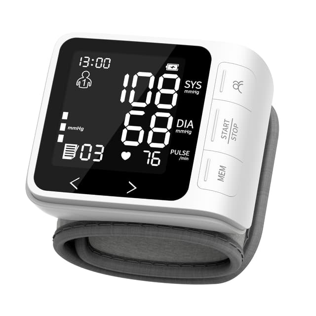 VivaGuard Wrist Blood Pressure Monitor, LCD Backlit Dispaly BP Machine Automatic Digital Portable Wrist Blood Pressure Cuff with Heartbeat Detector, 2 * 99 Memory, Carrying Case, 2 AAA Batteries