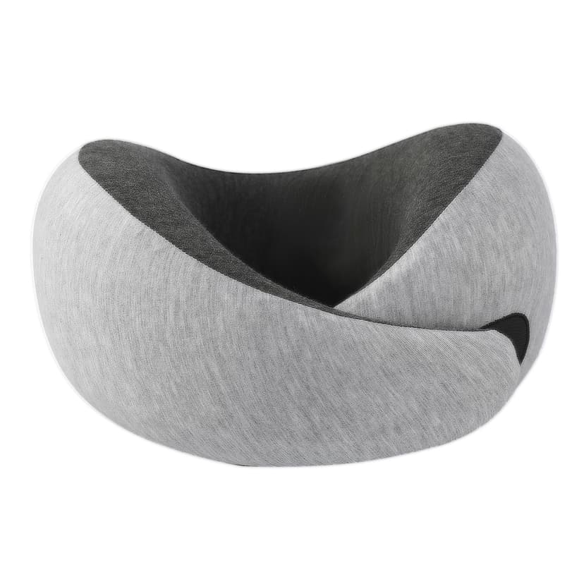 RKADIR Travel Neck Pillow Airplane, Memory Foam Travel Pillows for Comfort on Sleeper Hold Compact and Ergonomic Design for Traveling Car Rides Home Road Trip Essentials for Adults and Kids (Grey)