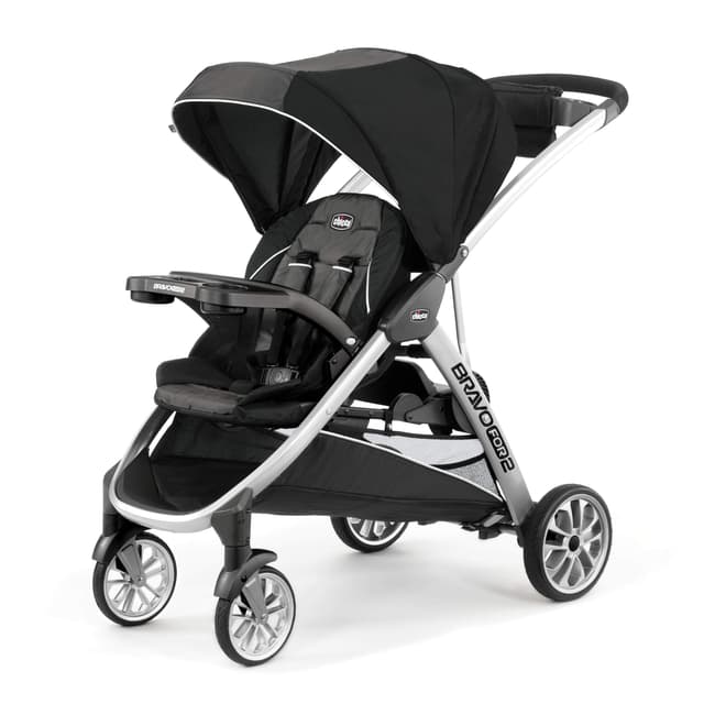 Chicco BravoFor2 Standing/Sitting Double Stroller - Iron | Black/Grey