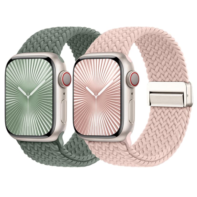 Braided Stretchy Bands with Magnetic Clasp Compatible for Apple Watch Band 38mm 40mm 41mm 42mm 44mm 45mm 46mm 49mm Women Men, Nylon Sport Solo Loop for iWatch Series 11 10 9 8 7 6 5 4 3 Ultra 3 2 1 SE