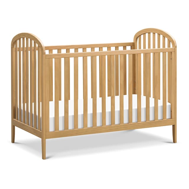 Davinci Beau 3-in-1 Convertible Baby Crib - GREENGUARD Gold Certified Crib- Convertible Crib to Toddler Bed and Daybed - Baby Bed w/ 4 Adjustable Heights - Wooden Crib - Honey