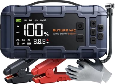 Portable 10-in-1 Car Battery Jump Starter with Air Compressor 8000A 160PSI 45W Charger, Jump Starter Jump Box (All Gas 14L Diesel), Car Battery Jumper Starter Portable Jumper Cables, Gloves, Lights